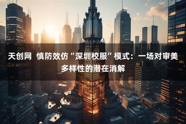 天创网  慎防效仿“深圳校服”模式：一场对审美多样性的潜在消解